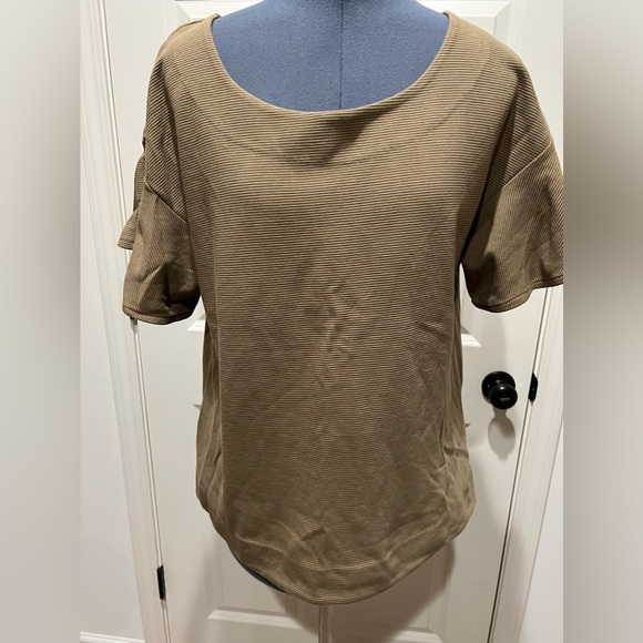 New Anthropologie Postmark Ruffle Sleeve Shirt - Picture 1 of 5
